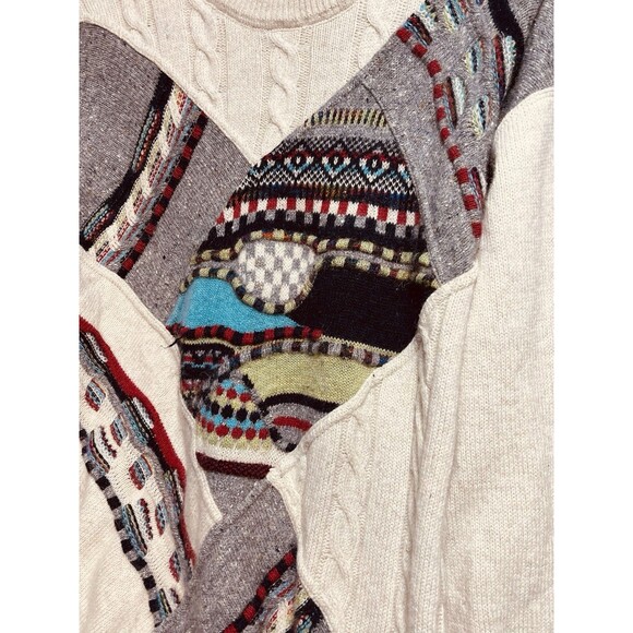 Point Multicolor Knit Sweater Unique Unisex Sz L56 - Picture 2 of 6